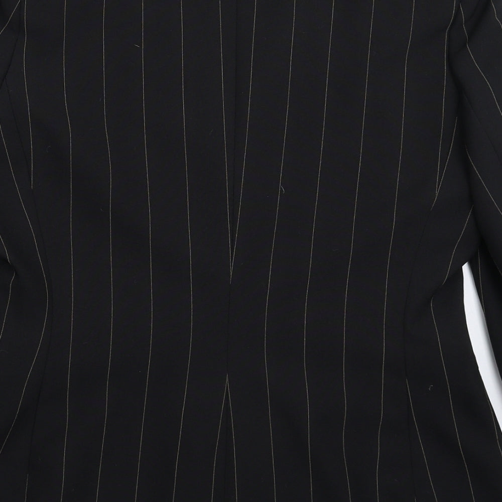 Impressions Womens Black Striped Jacket Suit Jacket Size 14