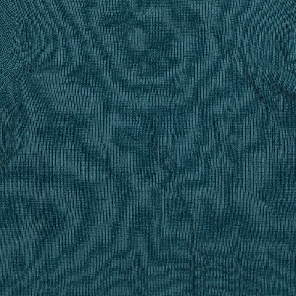 Marks & Spencer Womens Green Knit Pullover Jumper Size 14