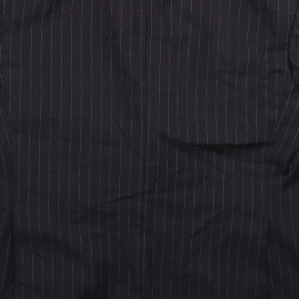 Marks & Spencer Mens Black Striped Jacket Suit Jacket Size 44