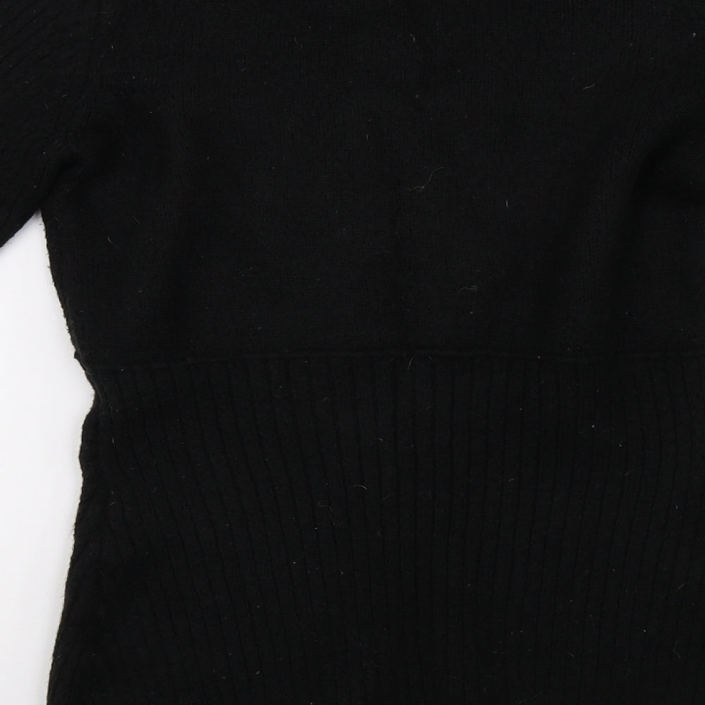 Bonprix Womens Black Knit Pullover Sweatshirt Size M
