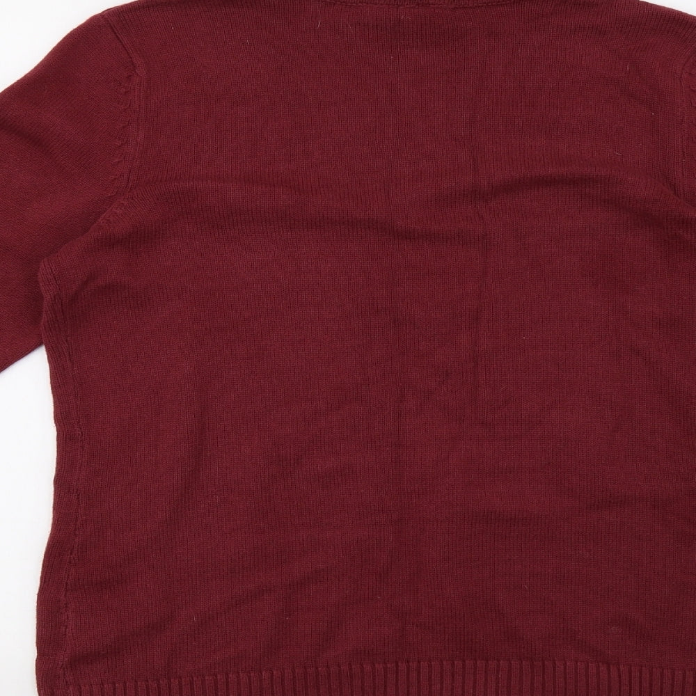 Bonprix Mens Red Knit Pullover Sweatshirt Size L