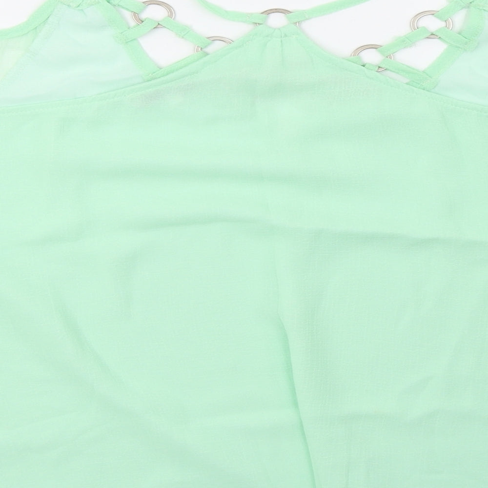 jaune rouge Womens Green Mesh Basic Size M