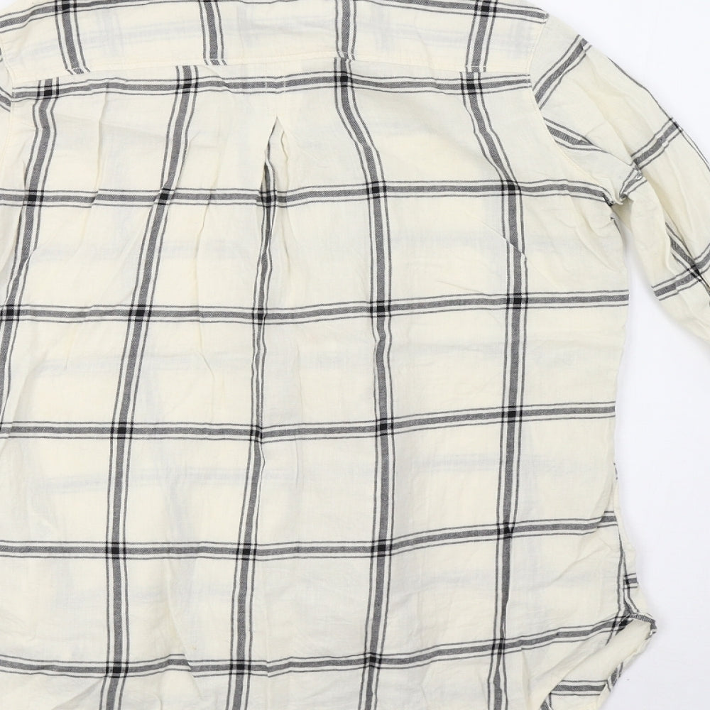 H&M Womens Grey Check Basic Button-Up Size 36