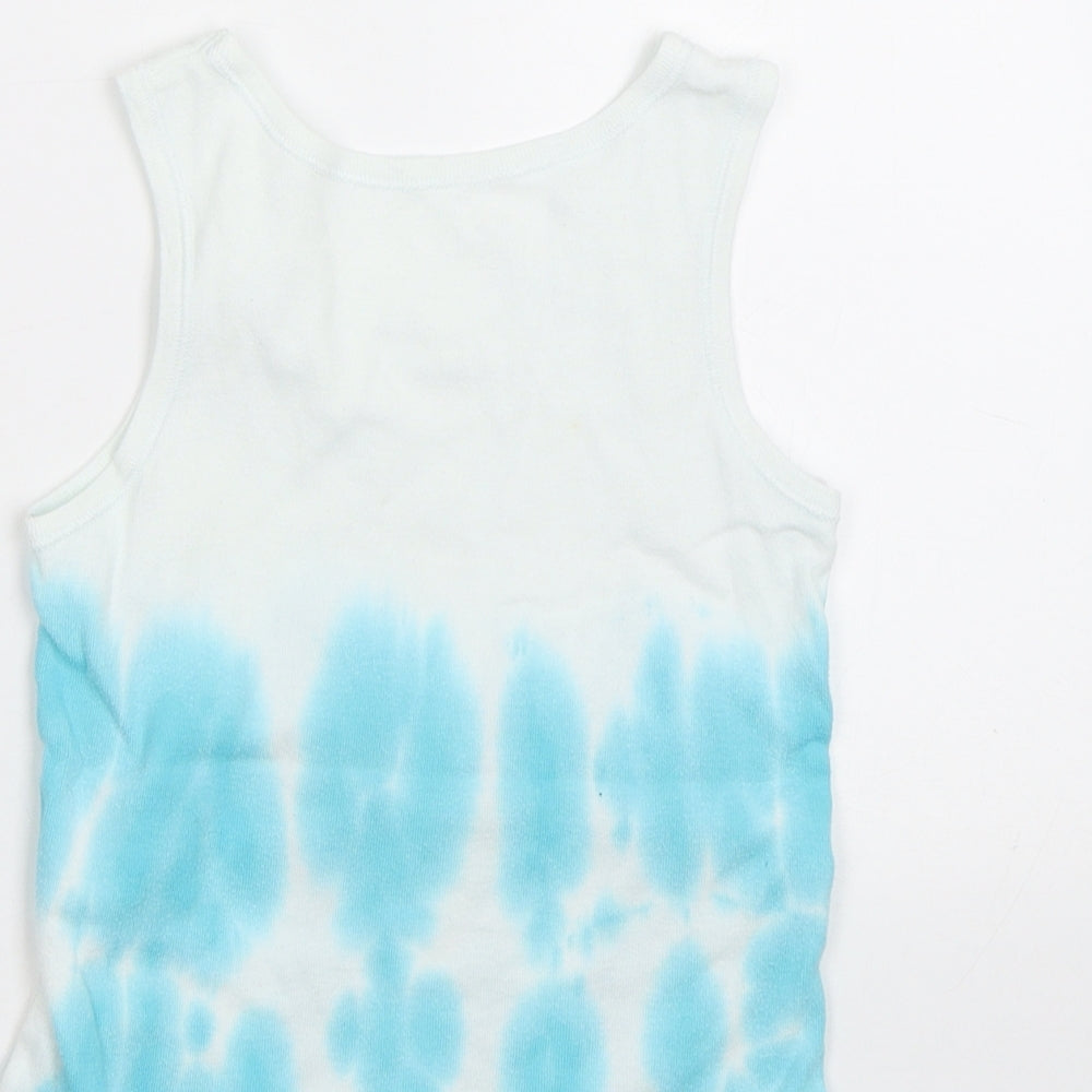 M&S Boys Blue Basic Tank Size 6-7 Years