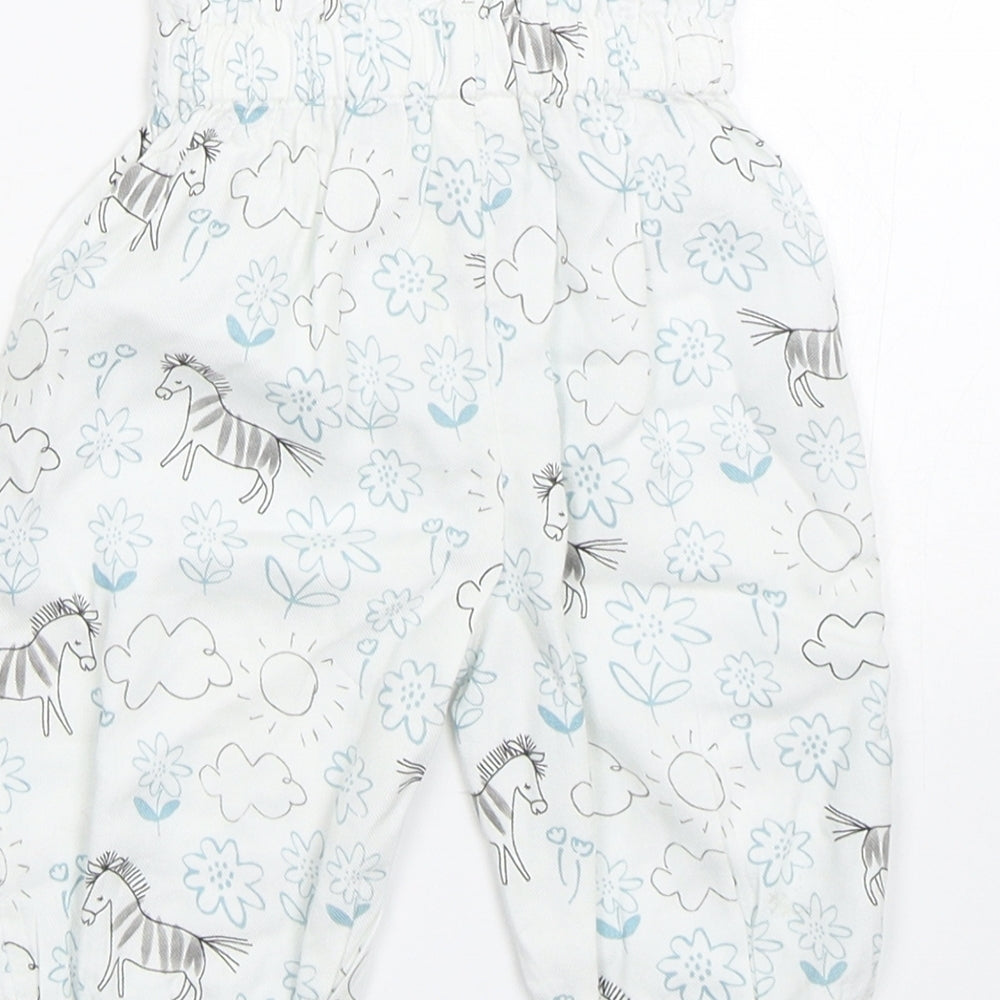 Marks & Spencer Baby White Floral Sweatpants Trousers Size 0-3 Months