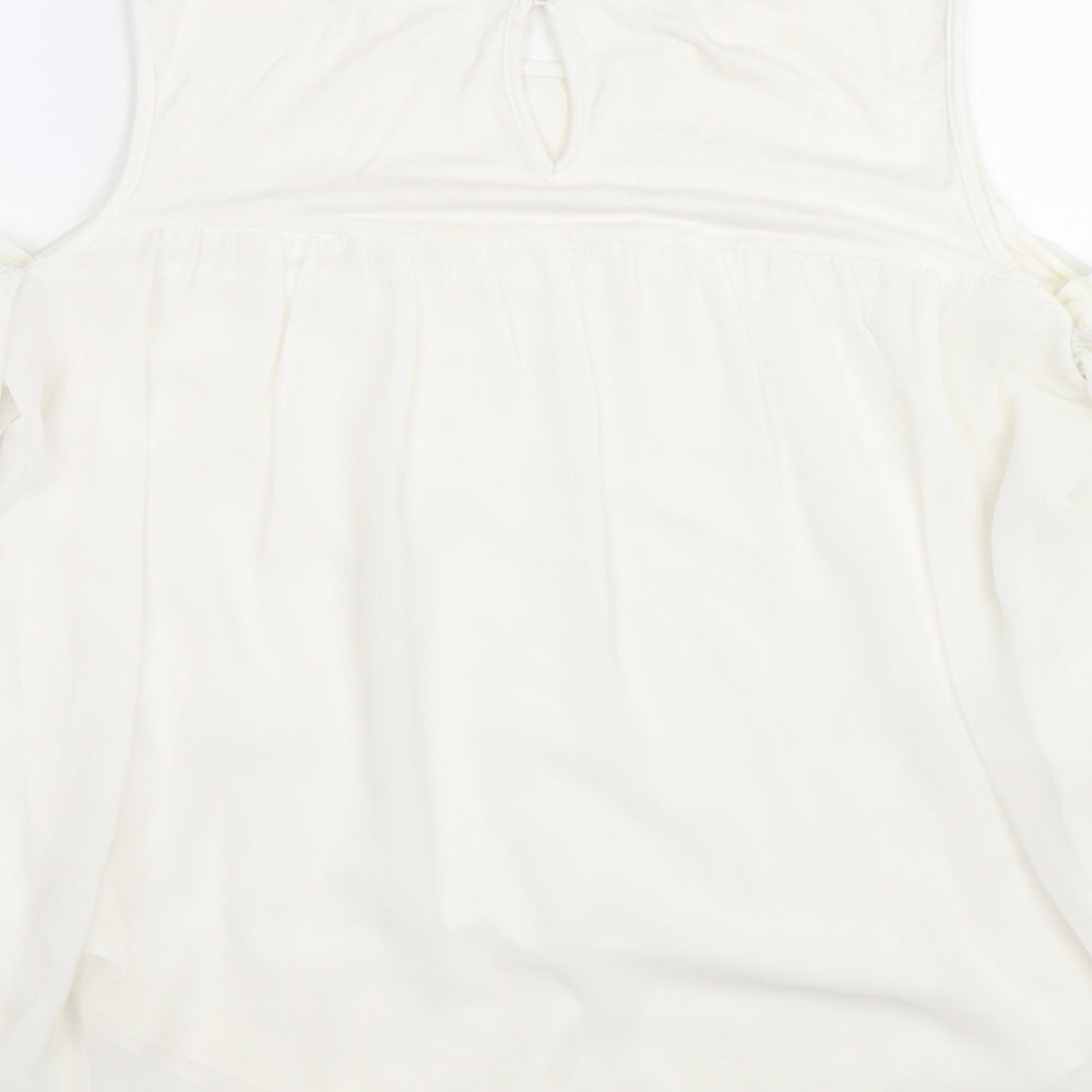 TU Womens White Basic Blouse Size 14