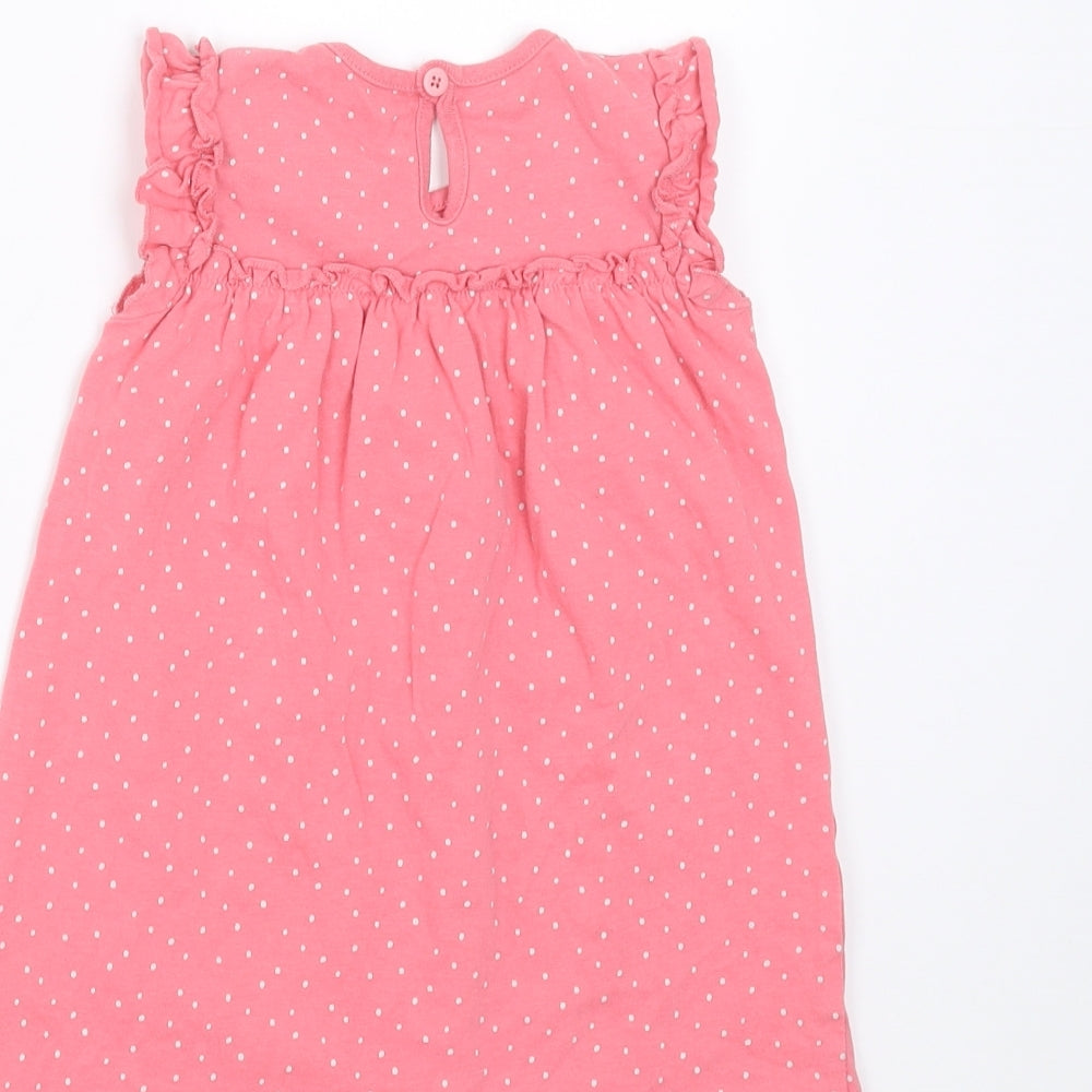 George Girls Pink Polka Dot T-Shirt Dress Size 12-18 Months