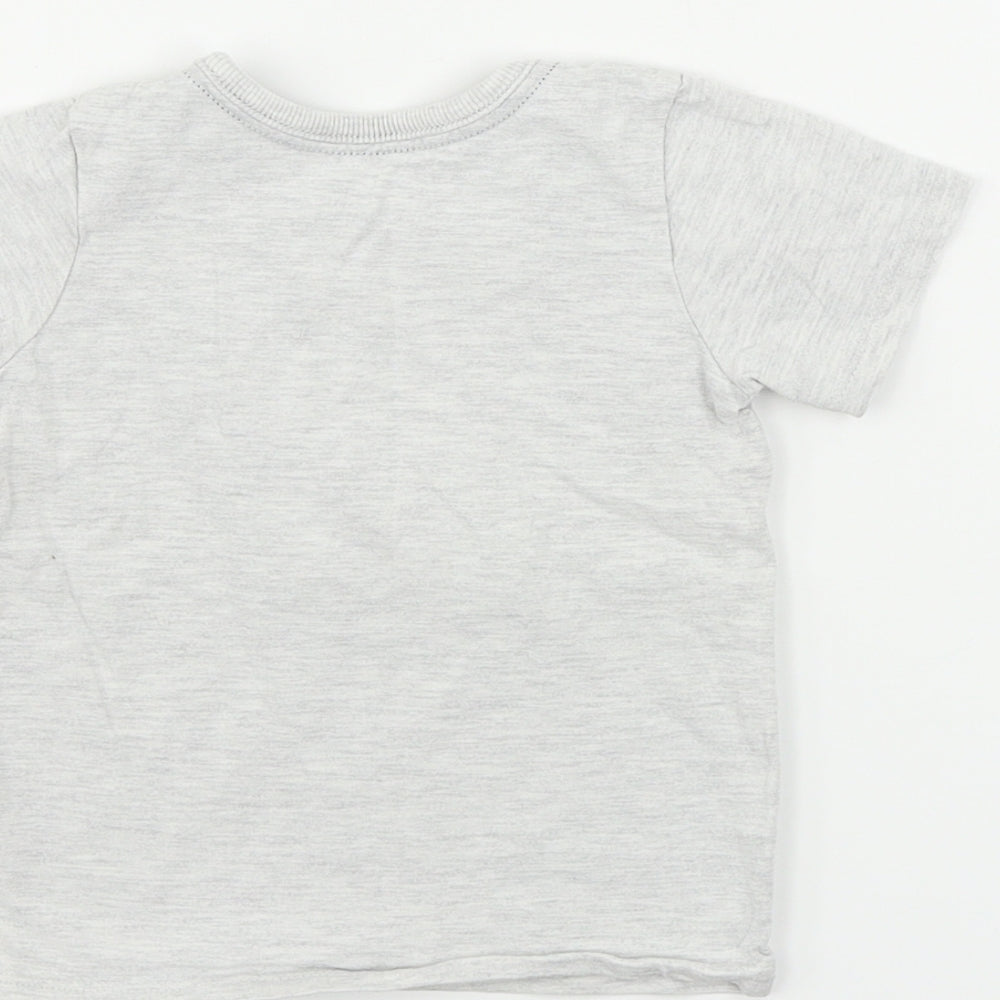 George Boys Grey Basic T-Shirt Size 12-18 Months - Dinosaur print
