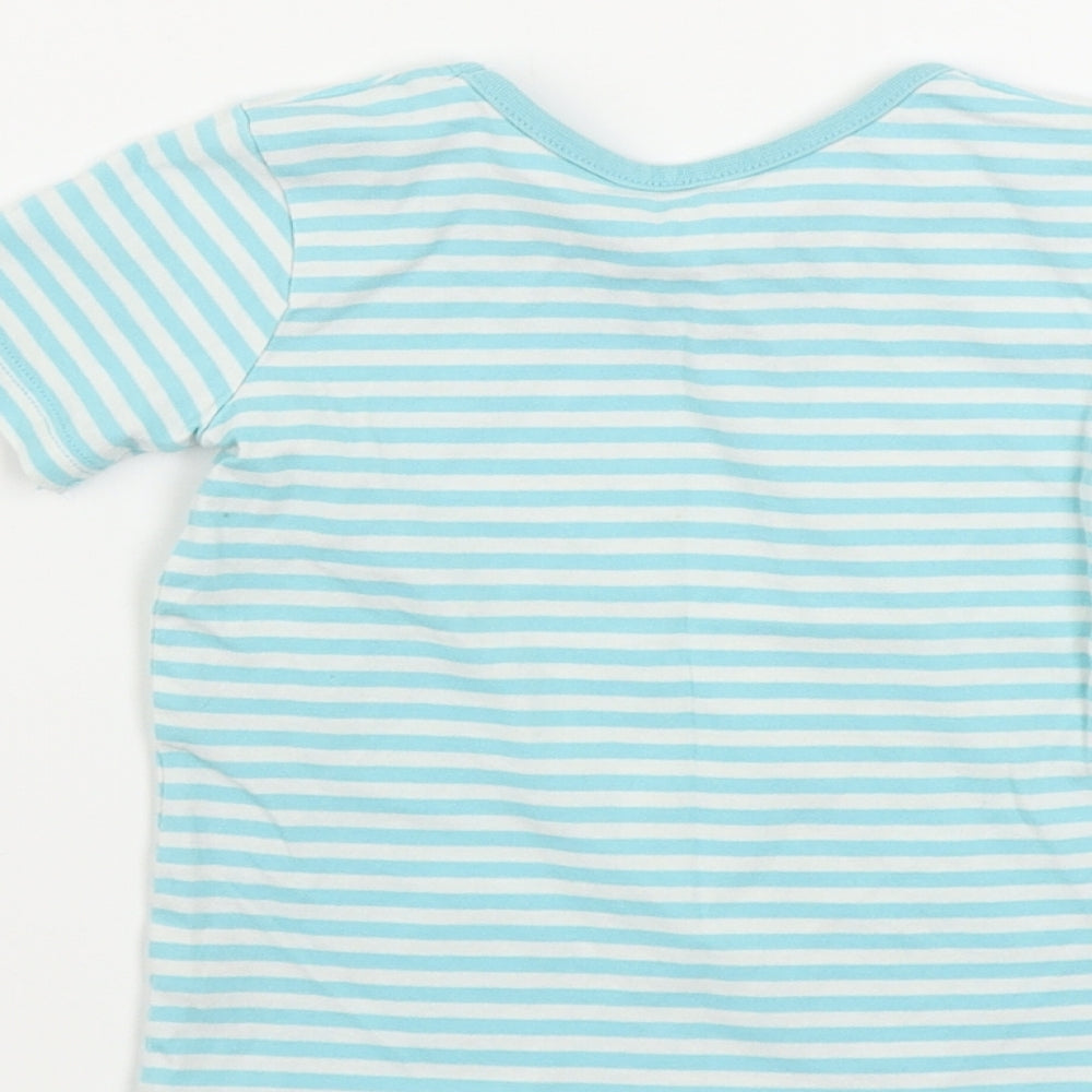 George Boys Blue Striped Basic Blouse Size 12-18 Months