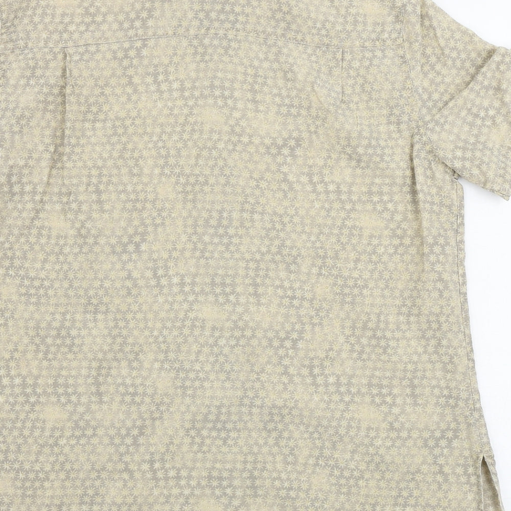 Marks & Spencer Womens Beige Floral Basic Button-Up Size 10