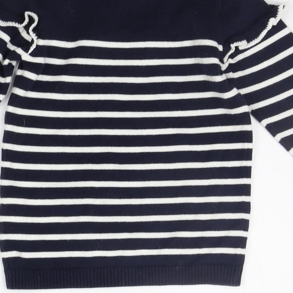 Matalan Baby Blue Striped Jumper Dress Size 9-12 Months