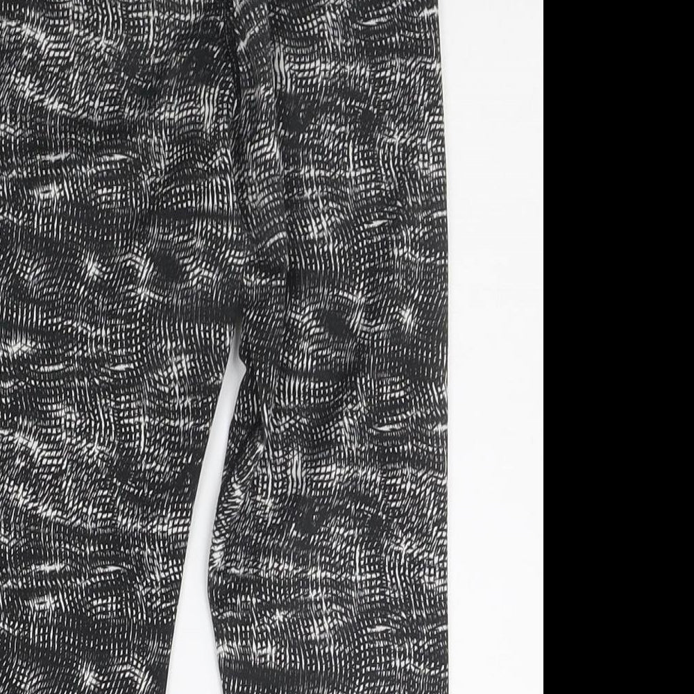 USA Pro Girls Black Geometric Jegging Trousers Size 7-8 Years - Elasticated Waist
