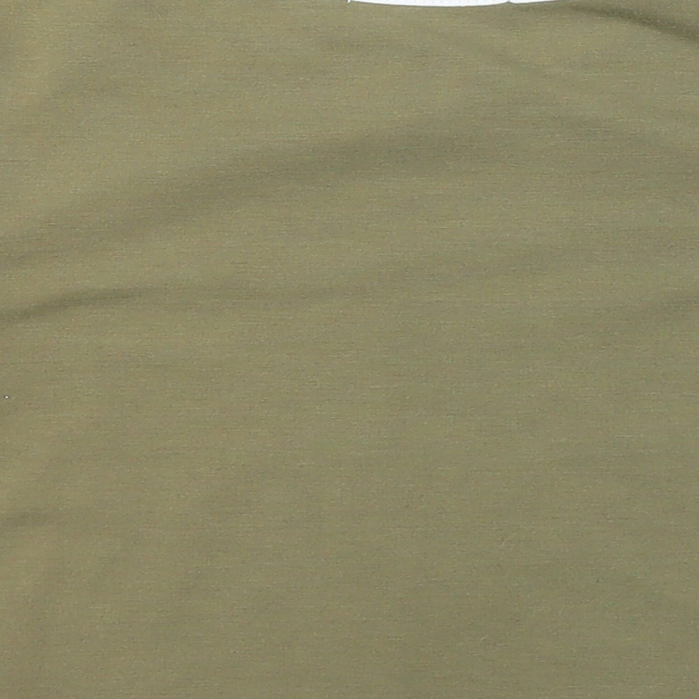 PRETTYLITTLETHING Womens Green Ringer T-Shirt Size 4