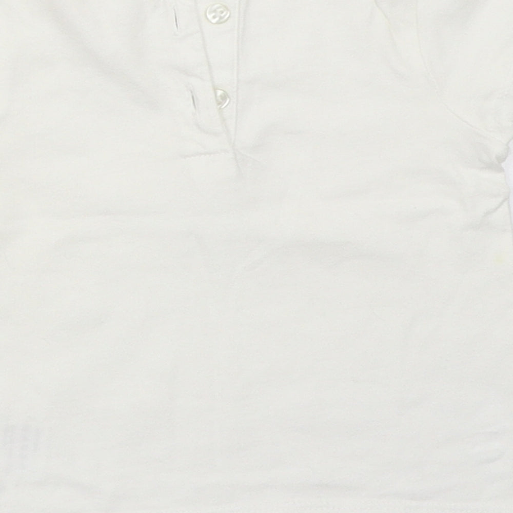 John Lewis Girls White Basic T-Shirt Size 9-12 Months