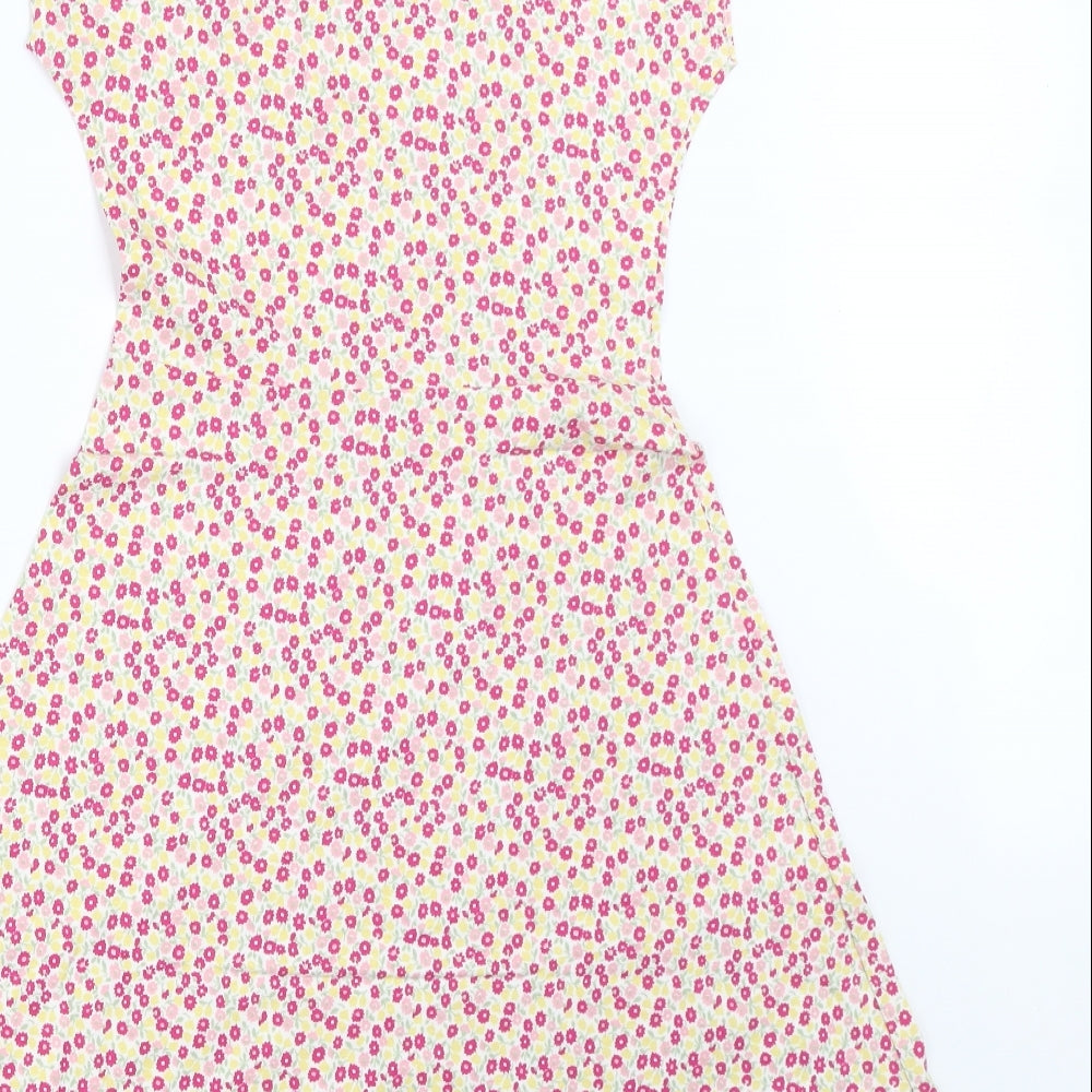 Me & You Womens Pink Floral Fit & Flare Size 8