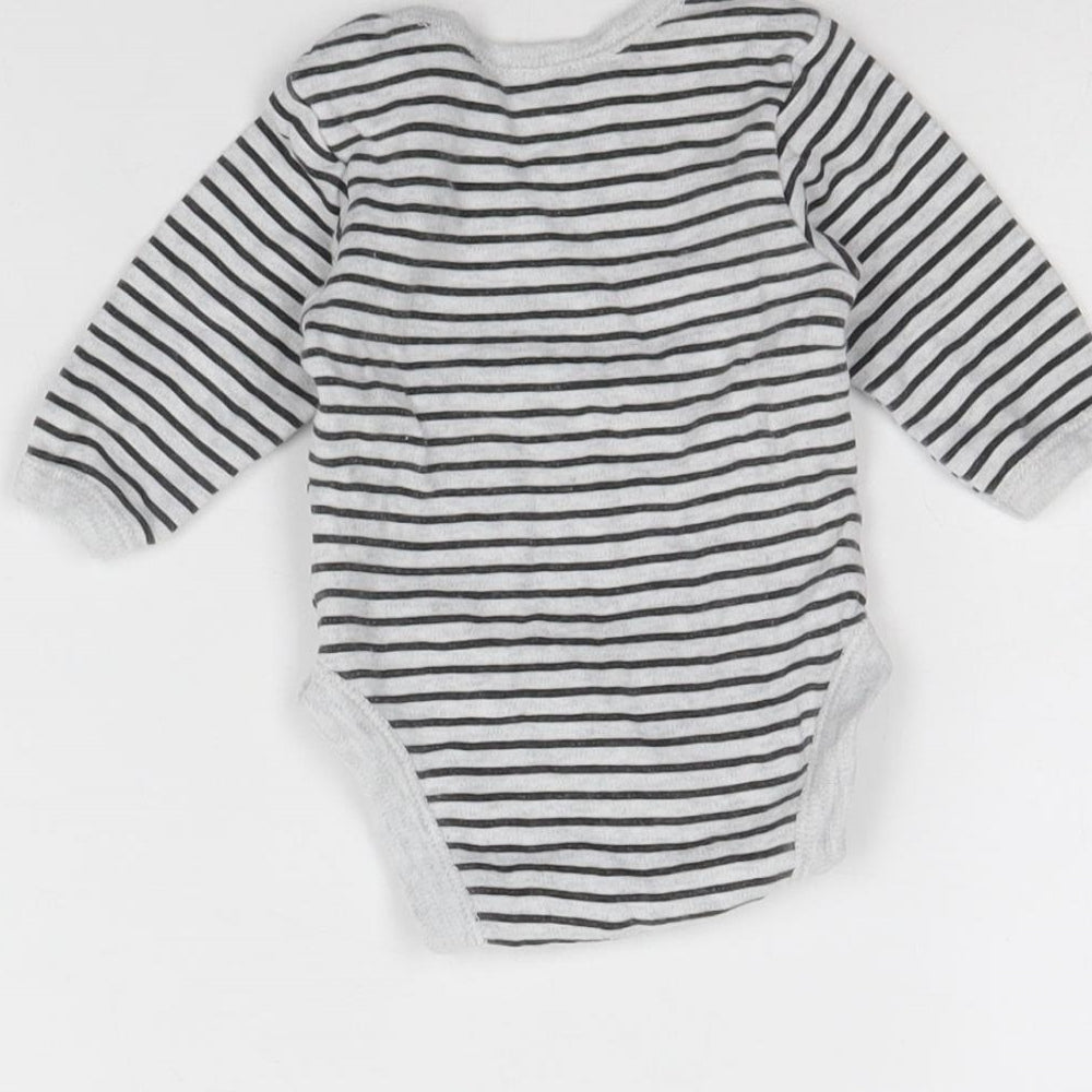 Primark Baby Grey Striped Babygrow One-Piece Size 0-3 Months