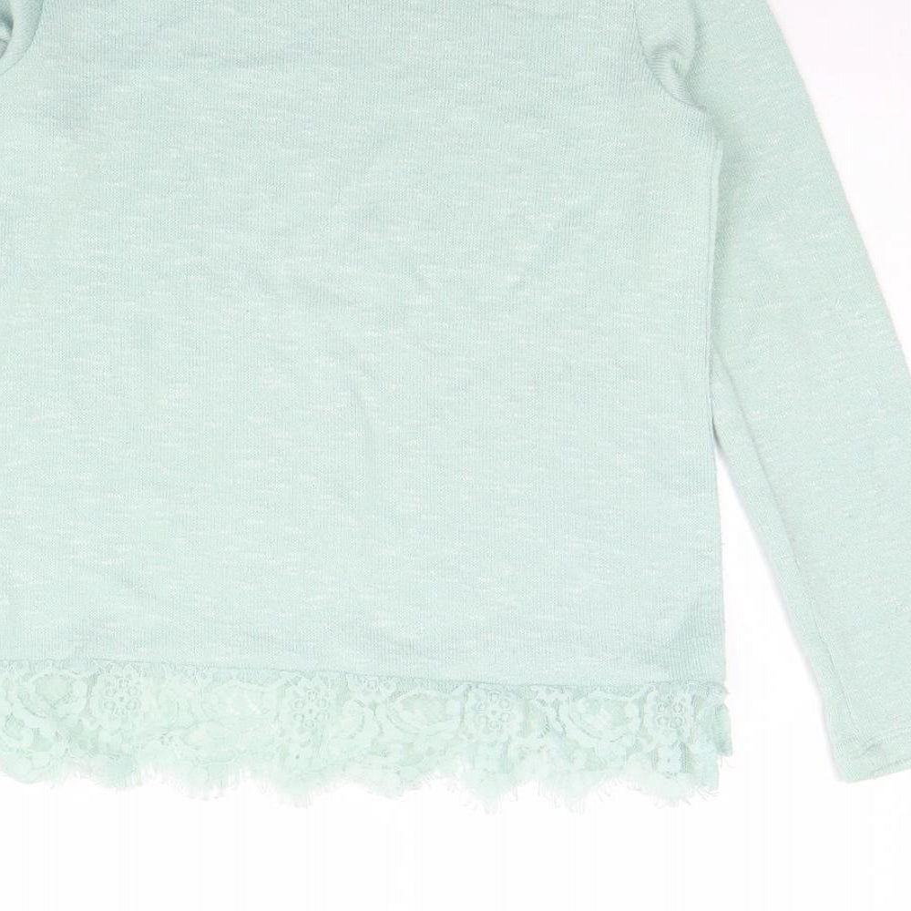 H&M Girls Green Pullover Jumper Size 8 Years