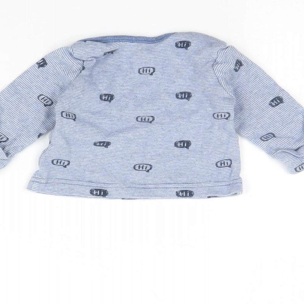 George Baby Blue Spotted Pullover Jumper Size 0-3 Months - Hi