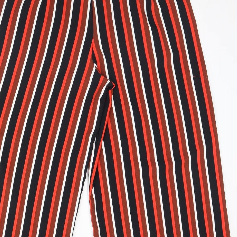 Primark Womens Black Striped Trousers Size 14 L27 in