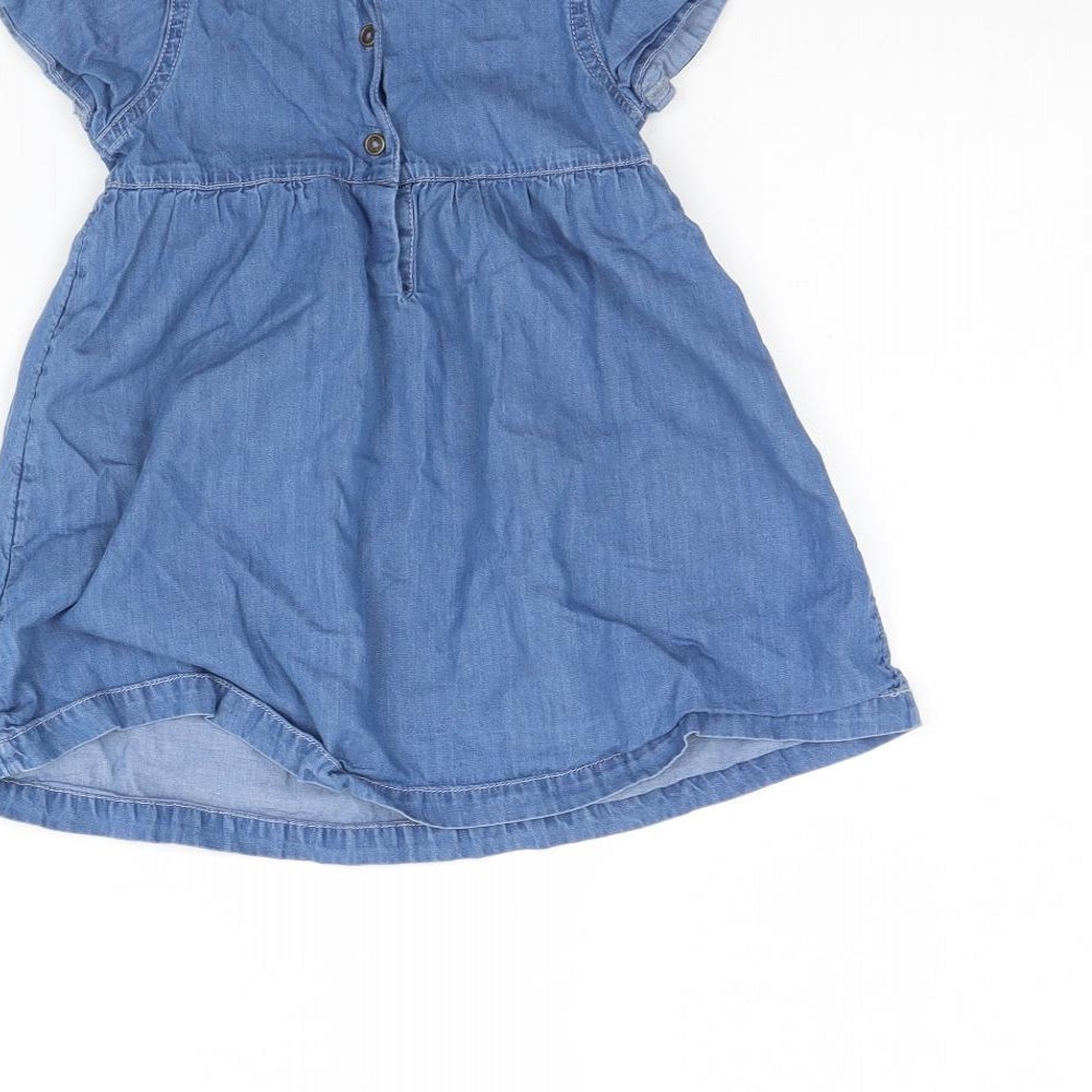 Peacocks Girls Blue Denim Fit & Flare Size 9-12 Months