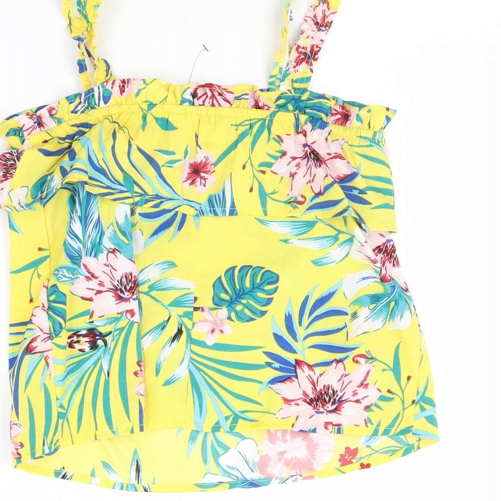 Primark Girls Yellow Floral Basic Blouse Size 9 Years