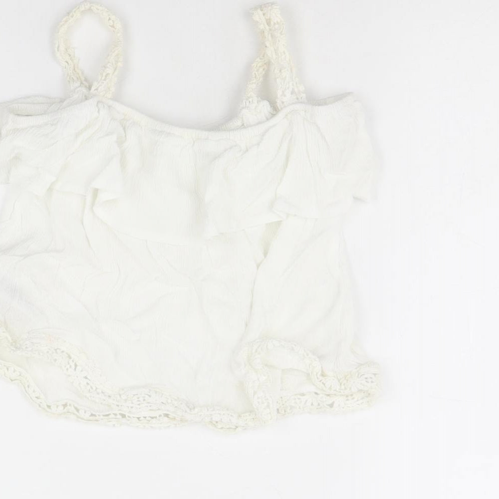 Primark Girls White Basic Tank Size 8 Years