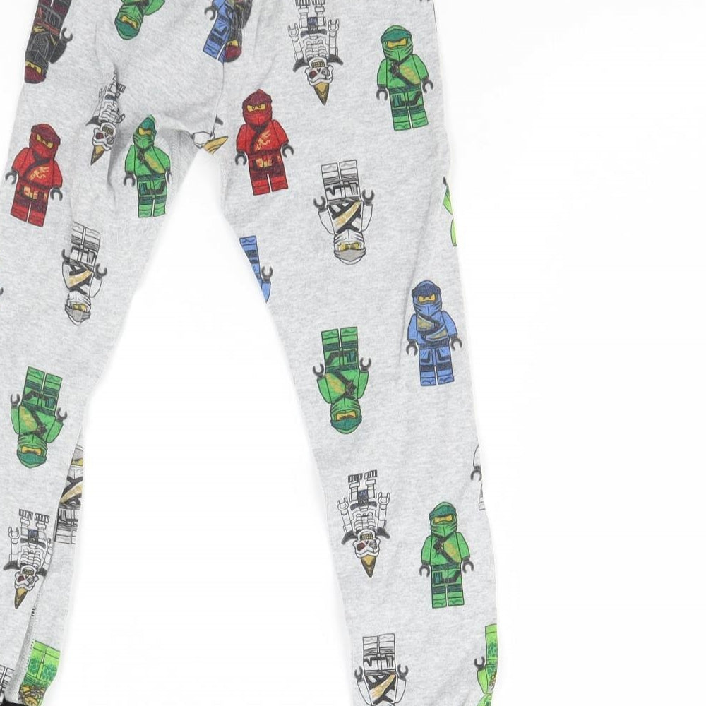 H&M Boys Grey Solid Pyjama Pants Size 4 Years - LEGO