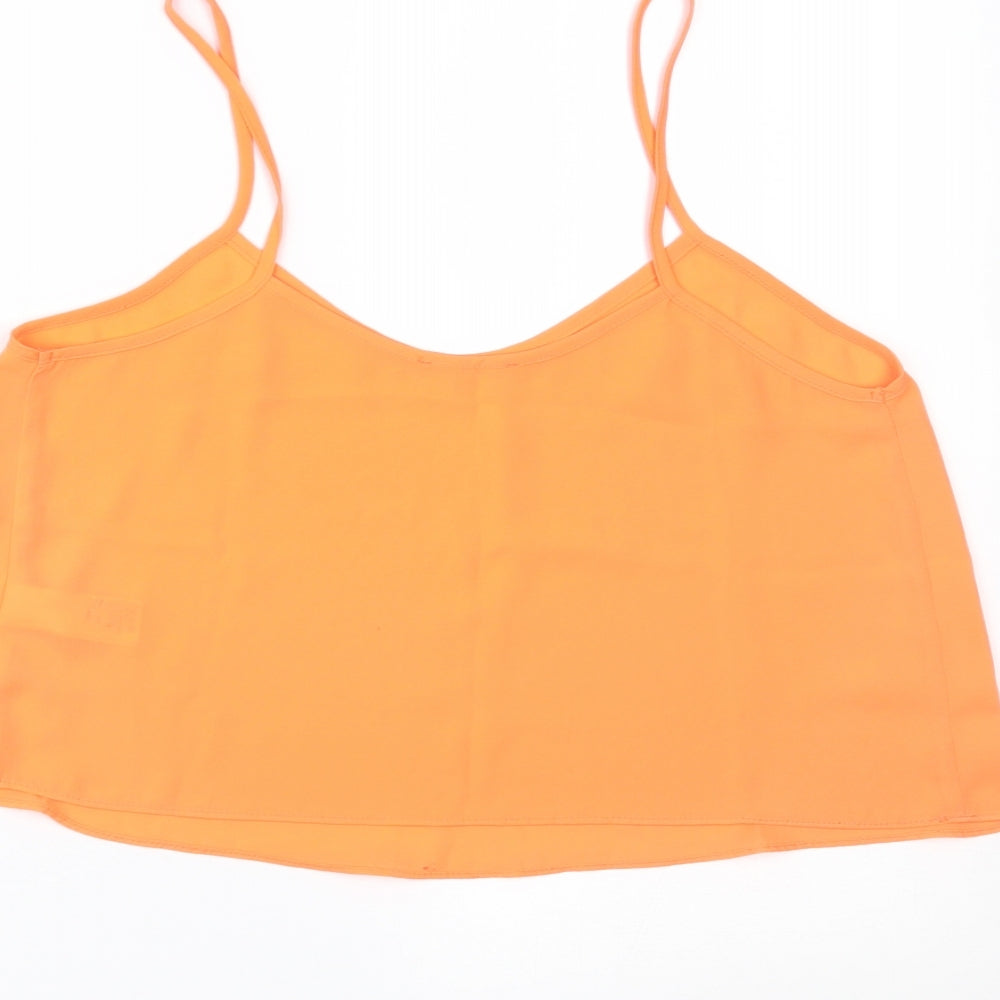 Topshop Womens Orange Cropped Tank Size 8