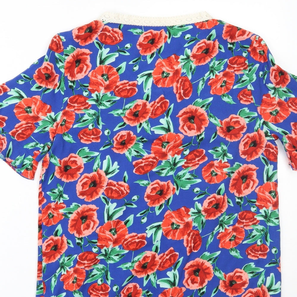 Papaya Womens Multicoloured Floral Basic Button-Up Size 10