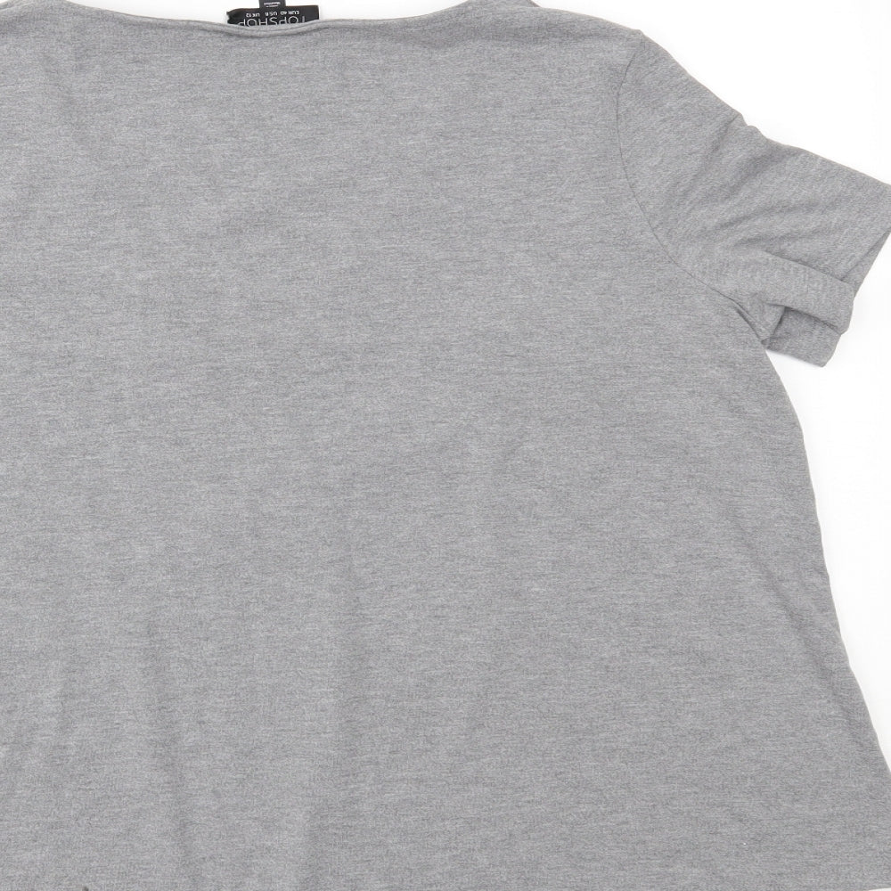 Topshop Womens Grey Basic T-Shirt Size 12
