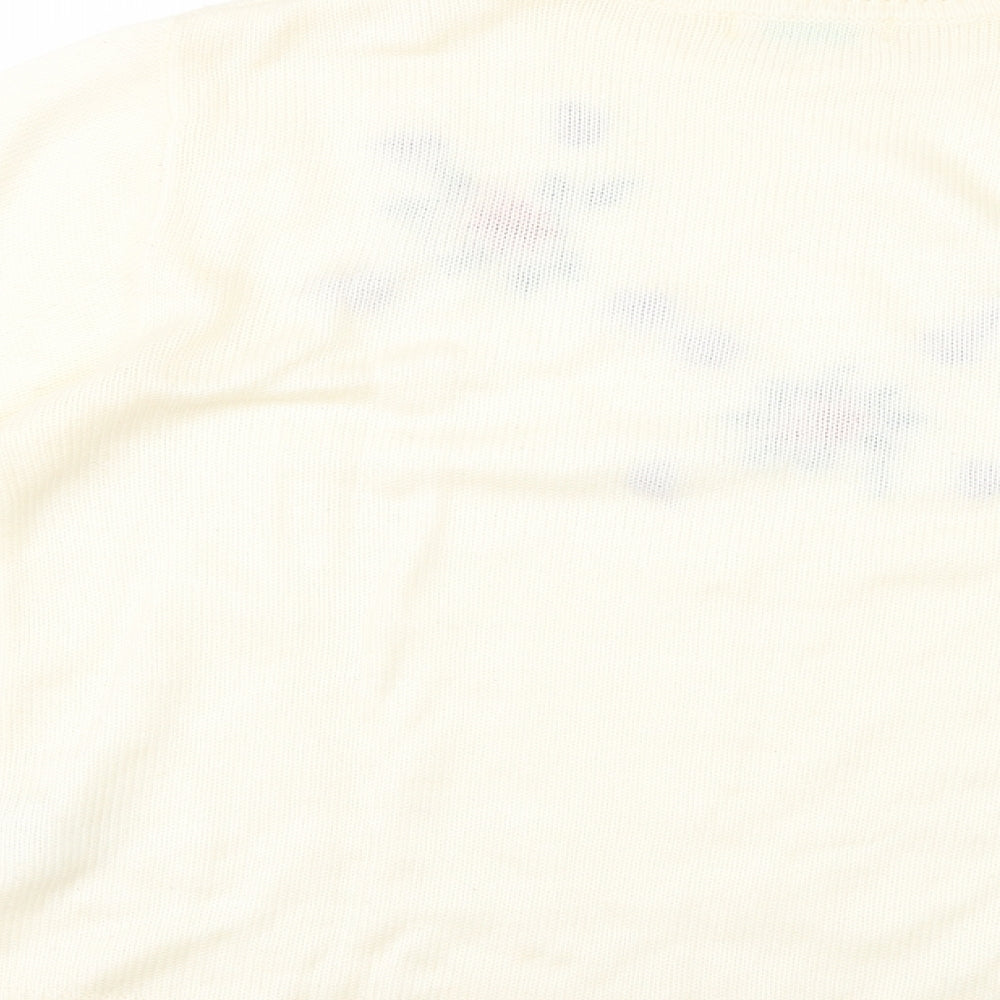 rose pearl Womens Yellow Floral Pullover Jumper Size 10