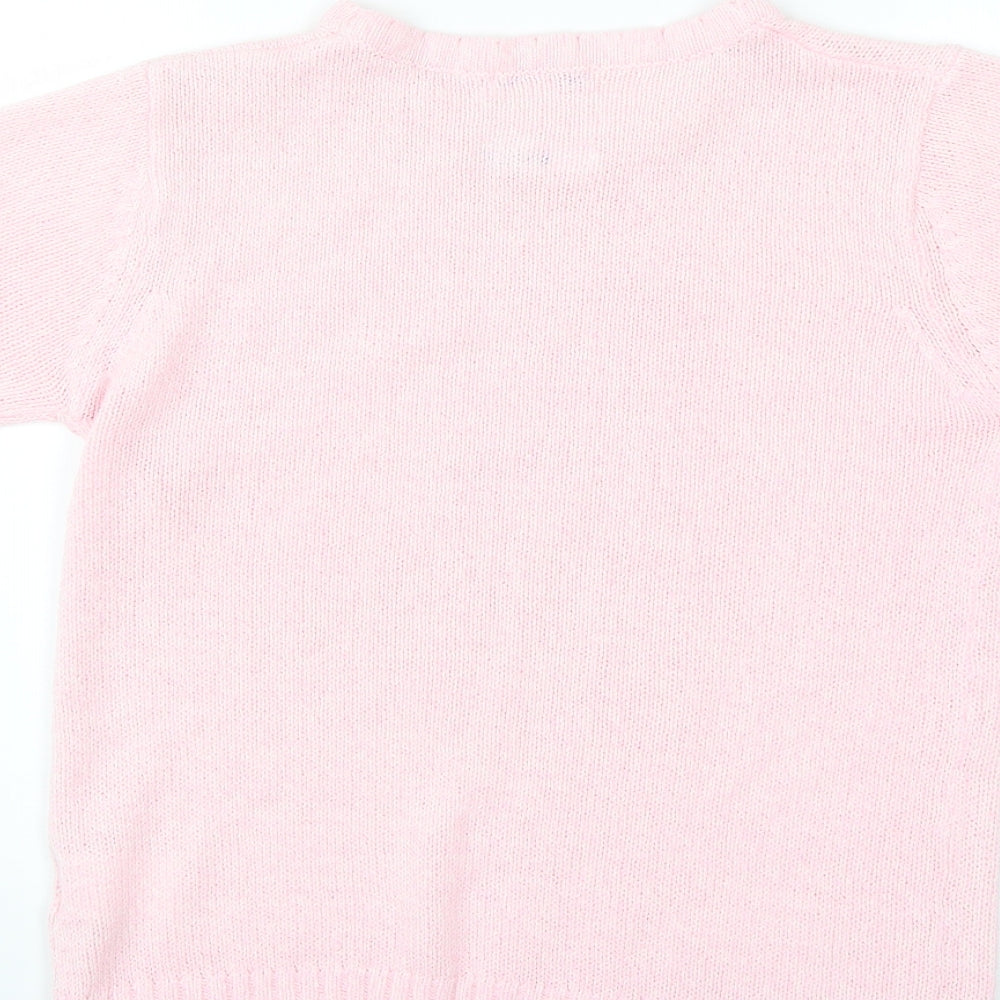 Damart Girls Pink Pullover Jumper Size 10-11 Years
