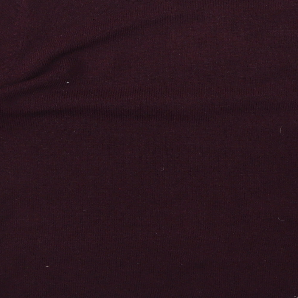 Sara Womens Purple Geometric Cardigan Jumper Size 10