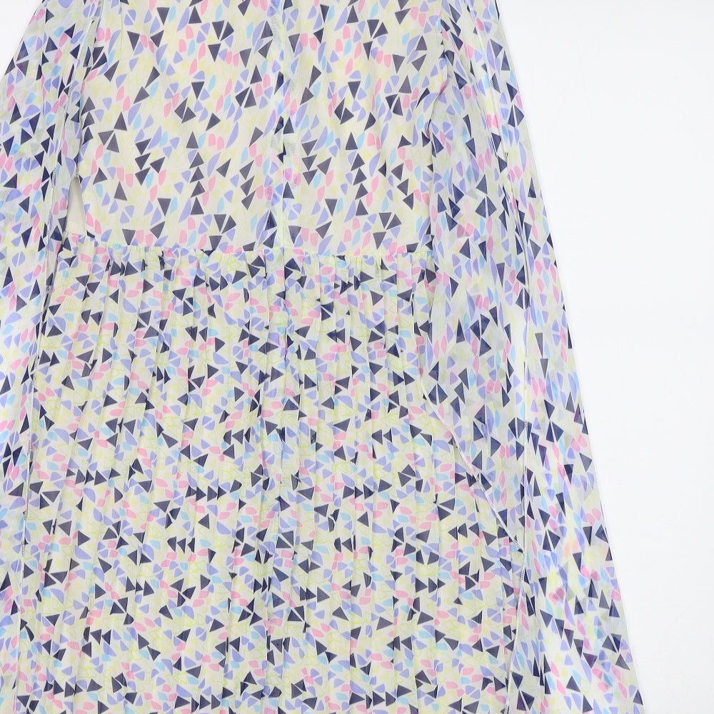 Preworn Womens Multicoloured Geometric A-Line Size 8
