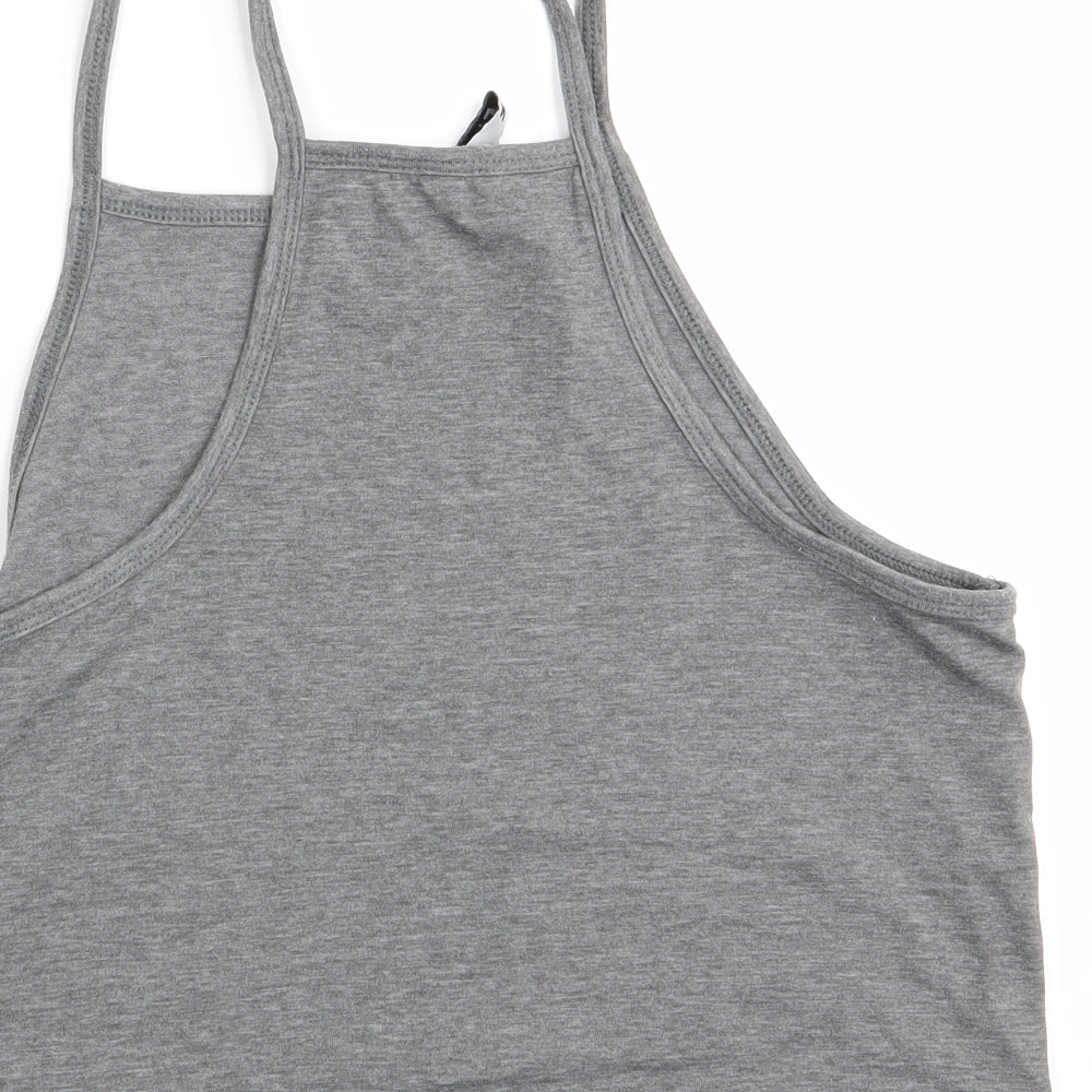 Divided Womens Grey Cropped T-Shirt Size 10