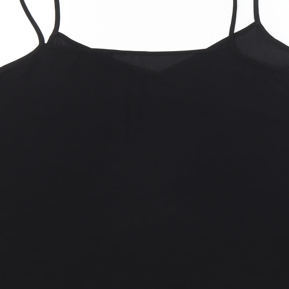 Preworn Womens Black Basic T-Shirt Size 14