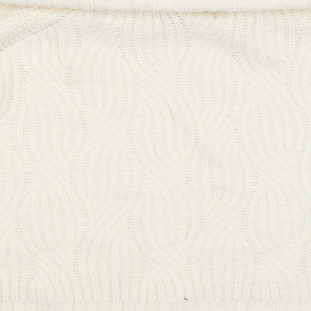 Miss Selfridge Womens White Argyle/Diamond Pullover Jumper Size 10