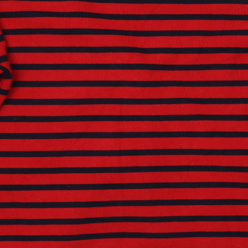 Mango Womens Red Striped Pullover Jumper Size M