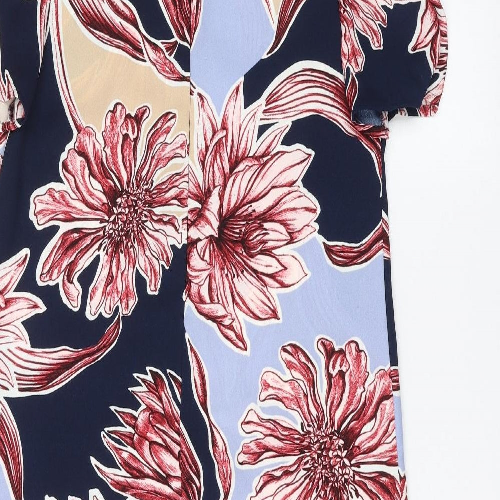 Marks & Spencer Womens Blue Floral A-Line Size 10