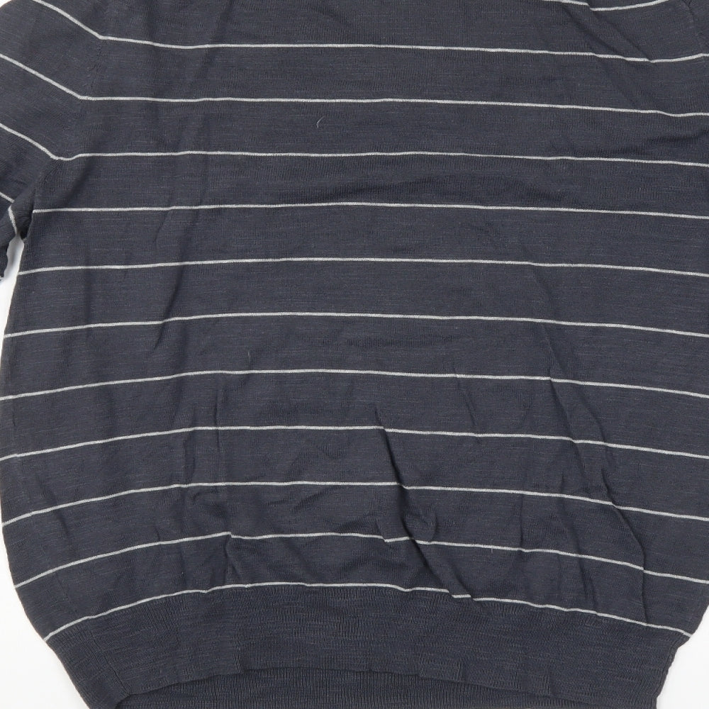 Gap Mens Grey Striped Pullover Jumper Size M