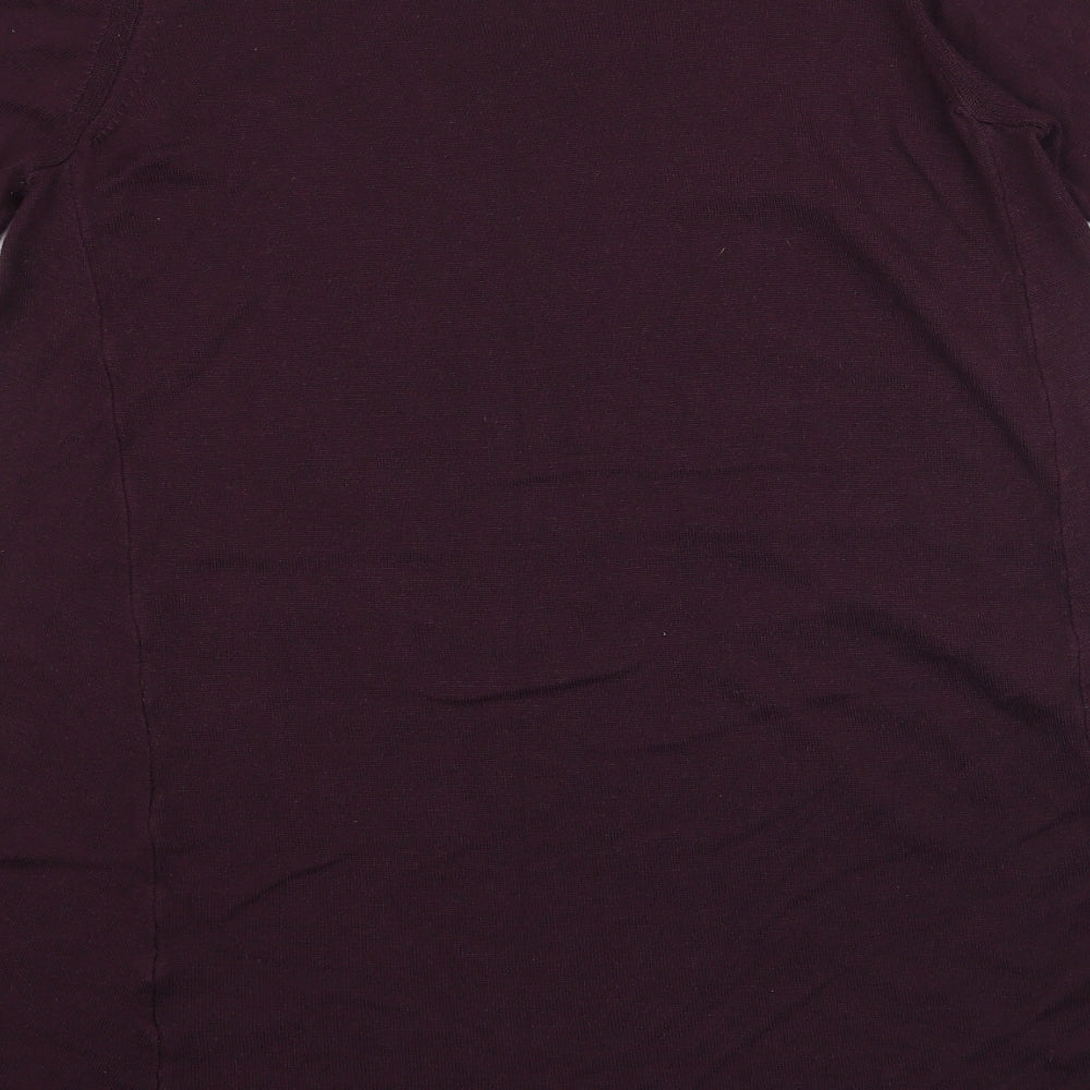 Wallis Womens Purple Knit Tunic Blouse Size S