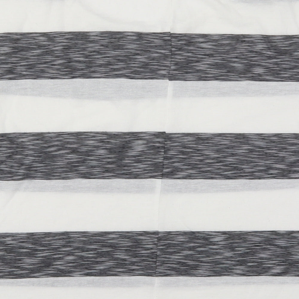 International Womens Grey Striped Basic T-Shirt Size 10