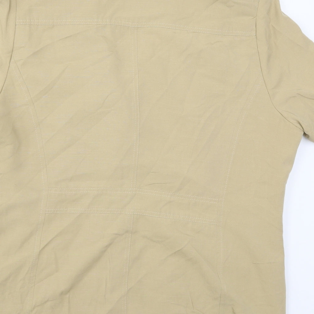Country Casuals Womens Beige Basic Button-Up Size M
