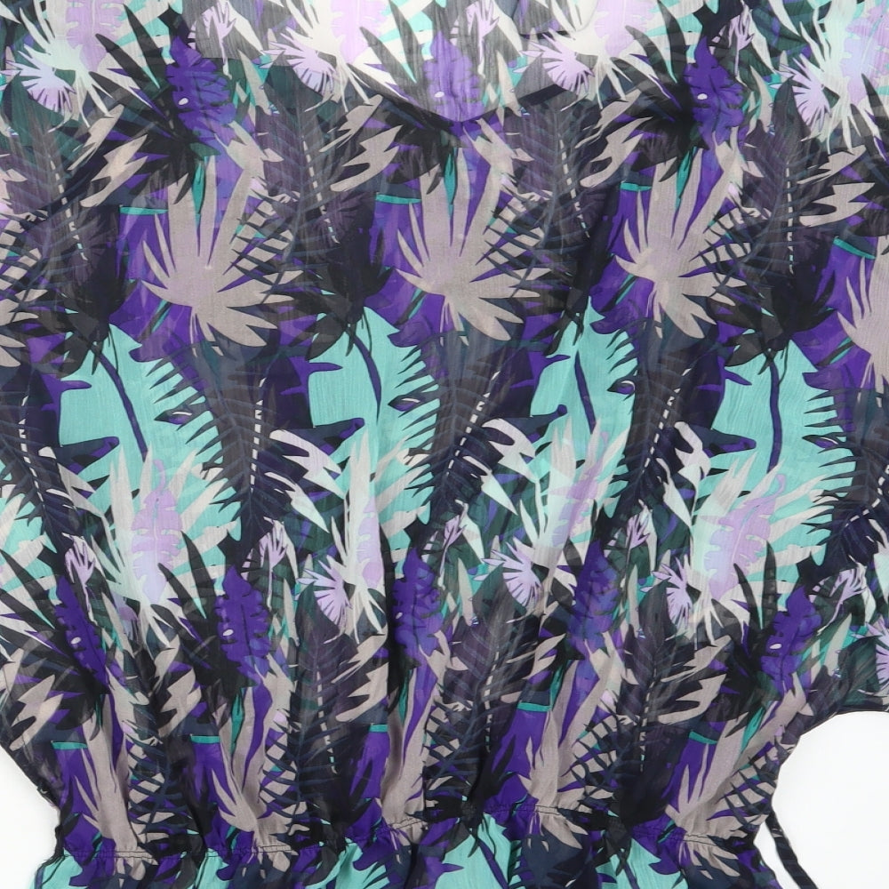 Papaya Womens Purple Geometric Basic Blouse Size 10