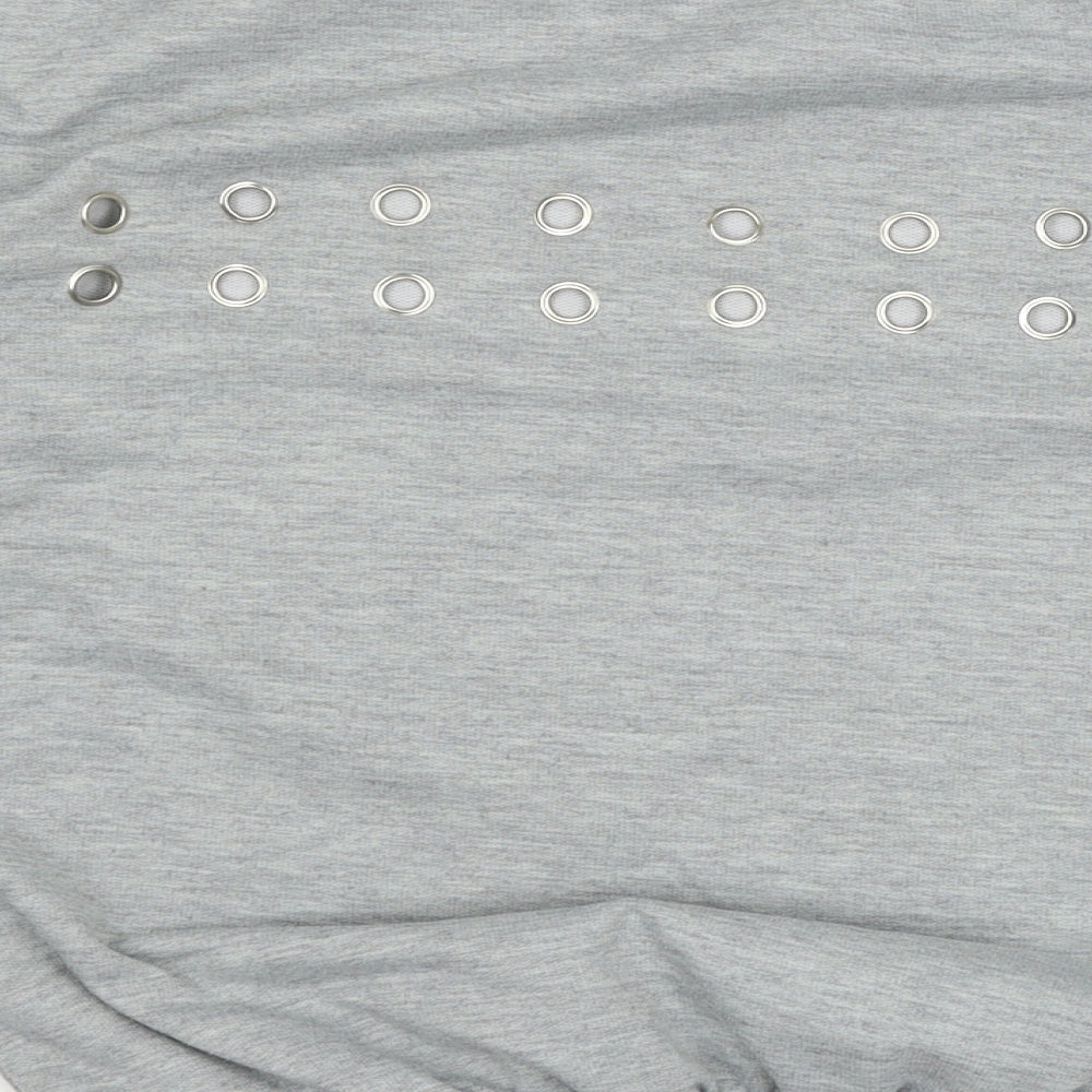 Preworn Womens Grey Jersey Pullover Sweatshirt Size M - O-ring detail