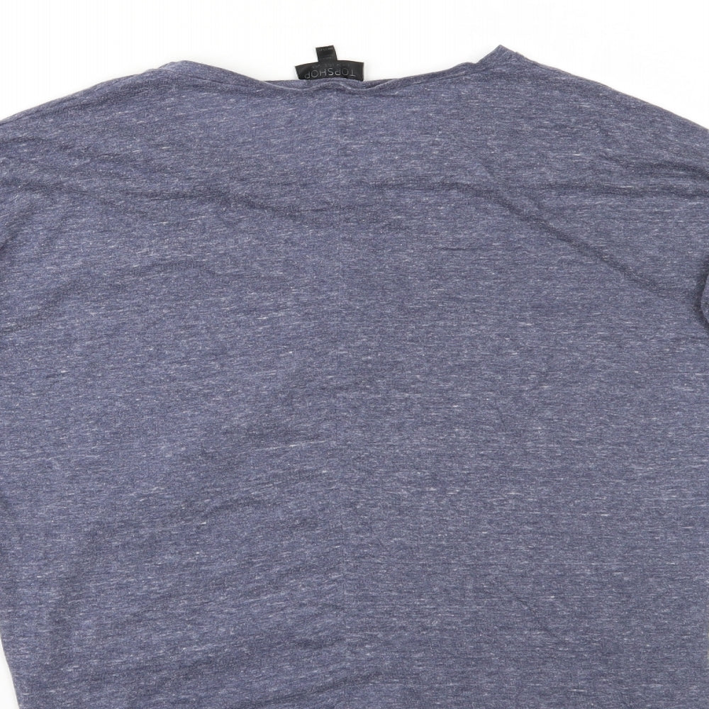Topshop Womens Blue Basic Blouse Size 6