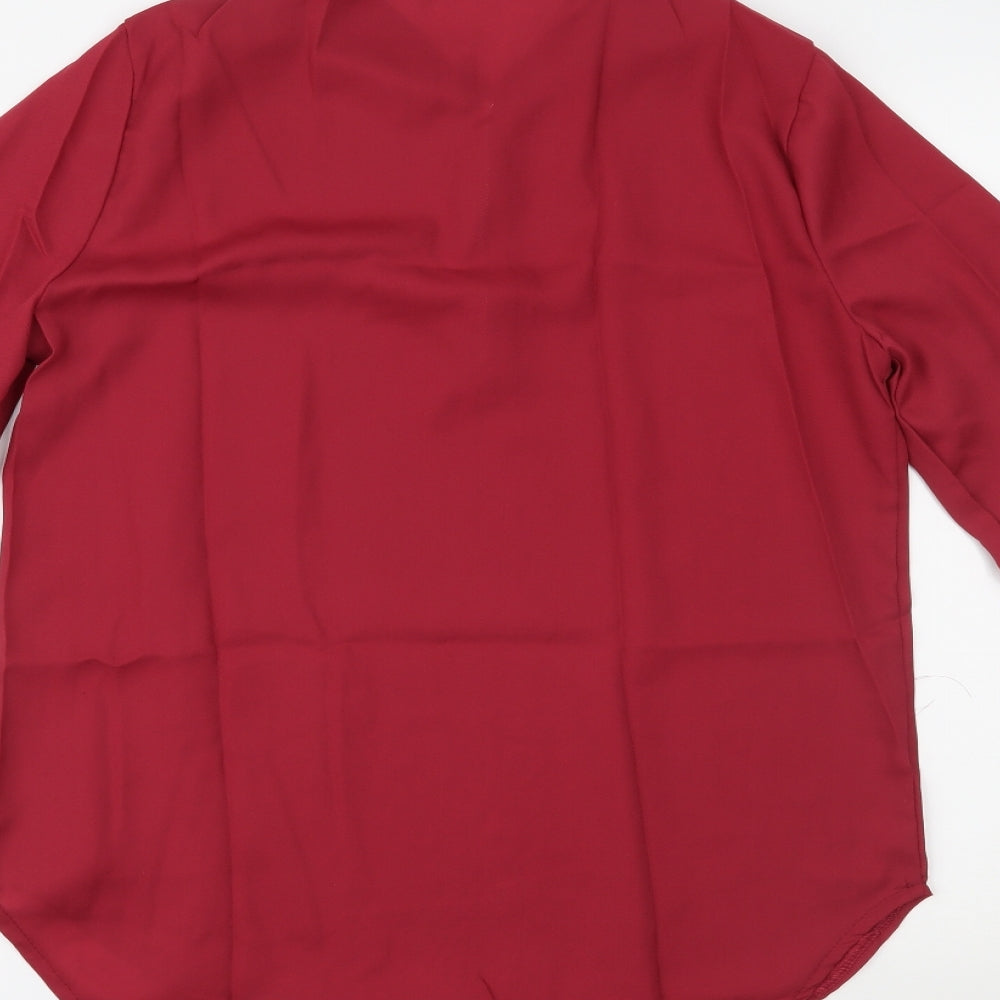 Preworn Womens Red Basic Blouse Size L