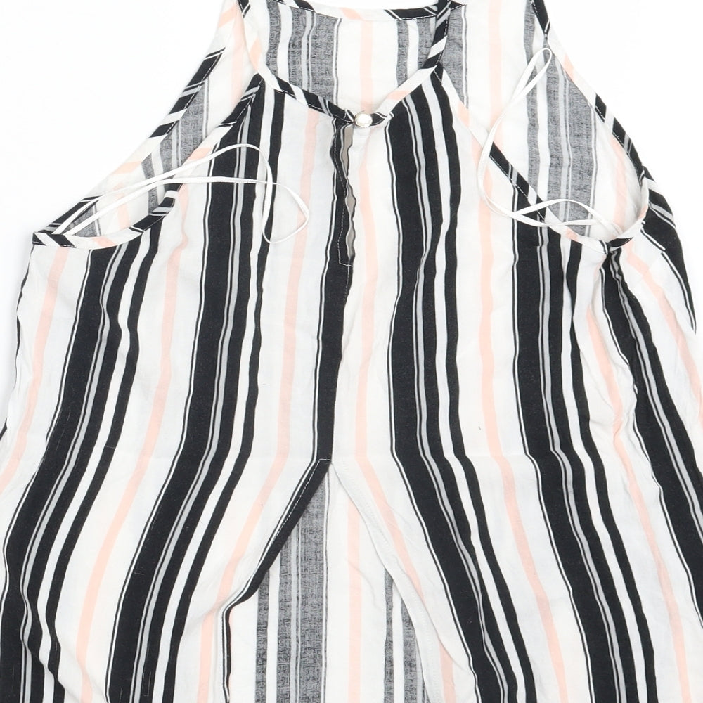 Miss Selfridge Womens Black Striped Basic Tank Size 10