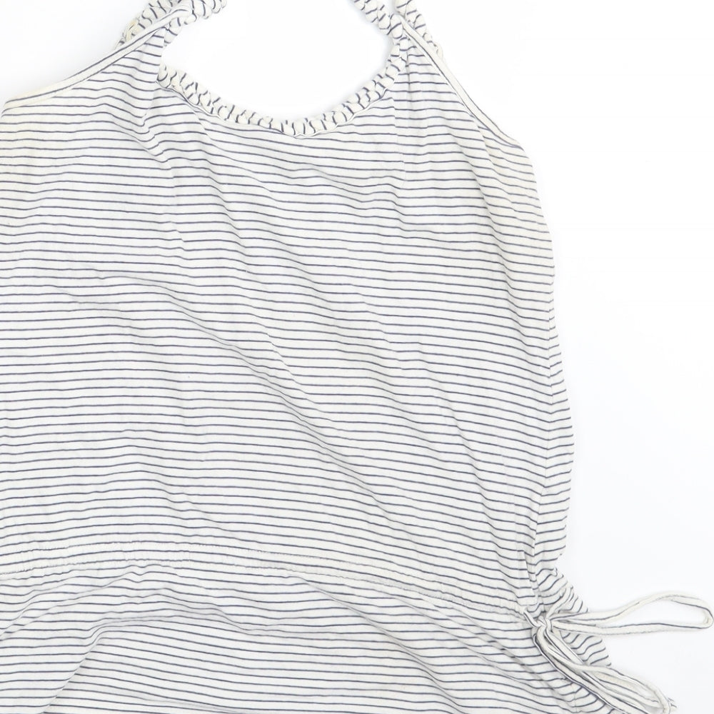 Preworn Womens White Striped Basic Tank Size 12