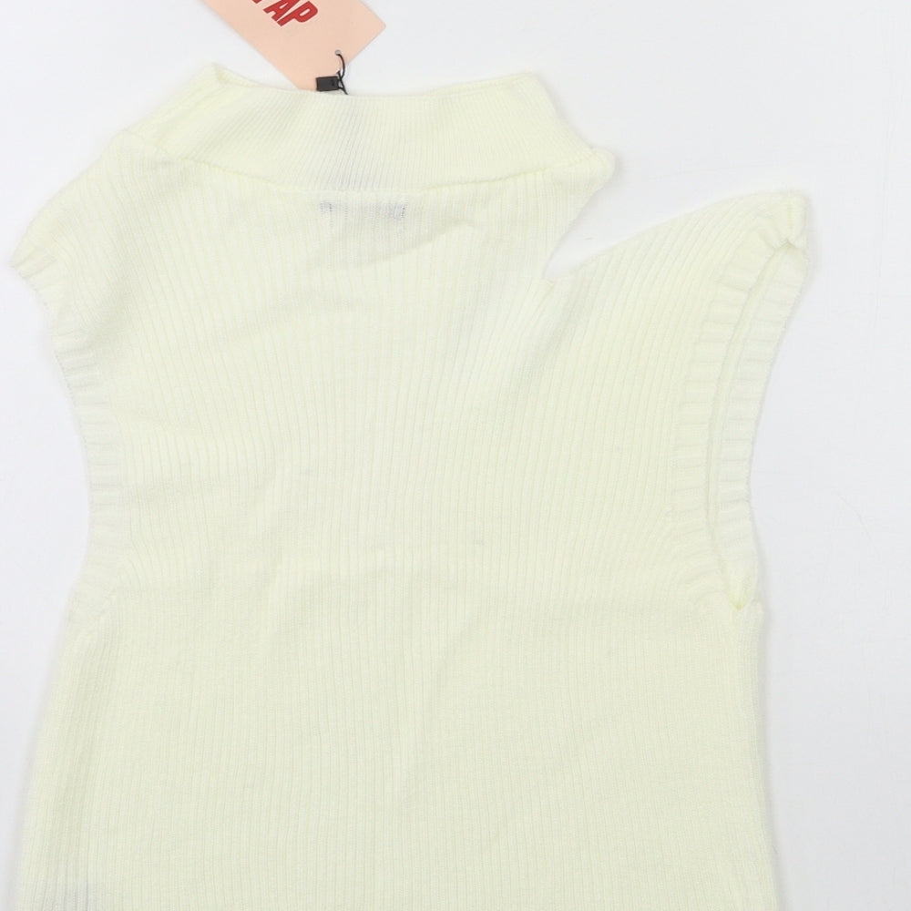 Misspap Womens White Pullover Jumper Size 10